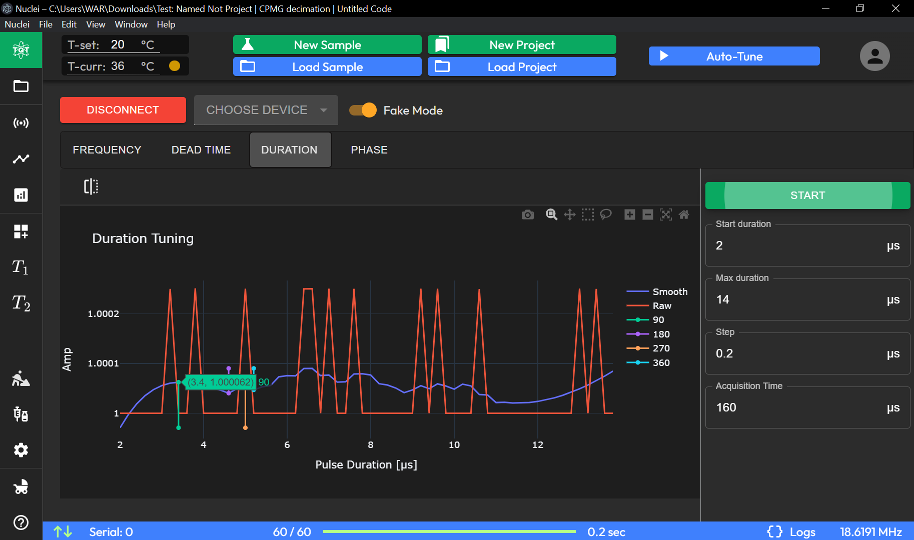 Home Page - Duration Tab
