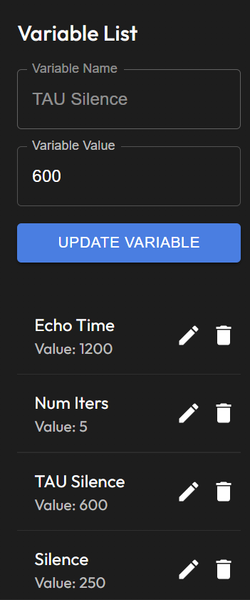Graph View Mode Variables List